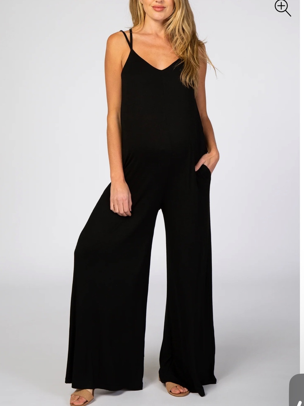 Pinkblush Black Wide Leg Maternity Jumpsuit